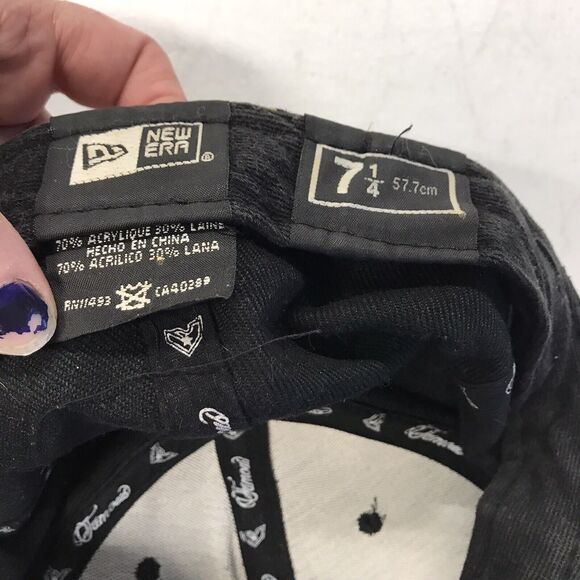 New Era Famous Stars And Straps X Black Neon Green Hat Size 7 1/4 DJ Skate Y2k - Picture 5 of 5